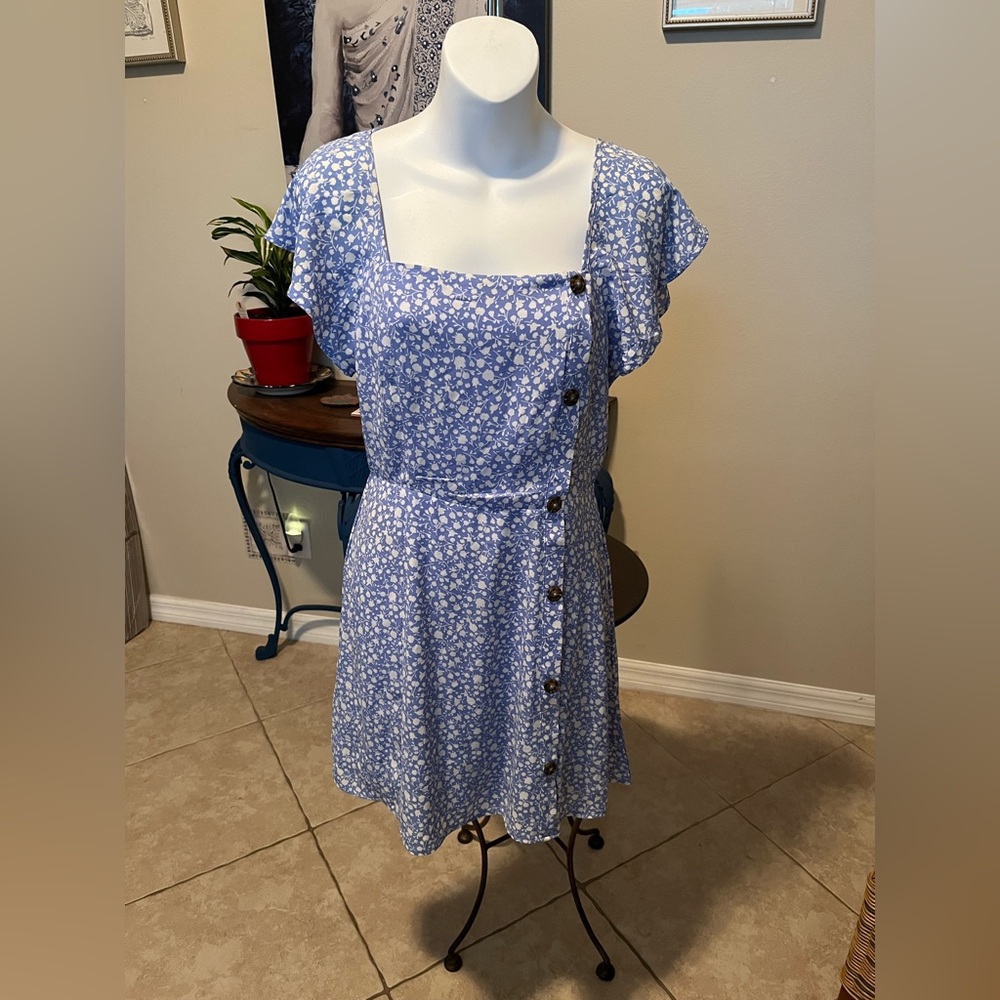 Sienna Sky Blue & White Floral Dress - S